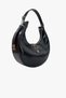 67-7143 Women's Wrinkled Patent Leather Black Crossbody Bag - 3