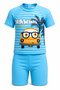 Short Sleeve Top and Bottom Boys' Swimsuit 4406 Turquoise - 2