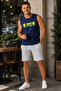Men's Regular Cut 100% Cotton Crew Neck Sleeveless Elastic Pocket Pajama Set Anti-Sweat - 2