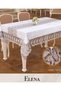 Elena Model Cream-Gold Linen Embroidered 160X260 cm Lace Stylish Tablecloth Design - 2