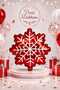 Red Snowflake Foil Balloon 53X45 cm Helium Compatible New Year Christmas Winter Themed Party Decoration Balloon - 3