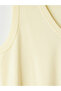 Vizyon New Season Yellow Plus Size V-Neck Women's Undershirt - 4