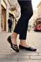 20966 Comfortable, Stylish, Elegant Trok Patterned Women's Ballerinas with Buckle Detail - 3