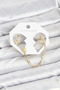 Butterfly Model Brass Gold Color Chain Linked Ear Cuff Earring Set