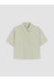 Lcw Vision Green Oversize Poplin Women's Shirt - 5