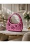 3D Printing Rose Flower Pattern Metallic Pink Color Women's Shoulder Bag – Floral Motif Modern Design Special Women's Bag