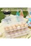 Egg Holder for Fridge, Portable Egg Tray with 12 Spaces, Organizer for Refrigerator with Lid, - 4