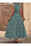 Women's sleeveless, double-breasted, collared, beltless, patterned, long supreme dress - 4