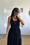 Black Wide Strap Polyamide Sleeveless Tshirt