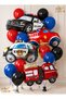 Police and fire truck balloon set - 14 piece police and fire truck birthday set
