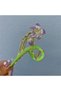 Luxury Enamel Purple Flower Design Metal Clasp - Gold Color - 2