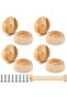 Closet Rod End Support, 20 Sets Wooden Closet Pole Socket with Screws, Quick Removal Stable Support,