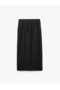 Slim Fit Viscose Double Breasted Slit Midi Skirt - 6