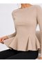 Women's Waist-Slit Flounce Long Sleeve Blouse - 4