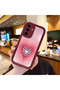 Samsung Galaxy A56 Compatible Pink Gradient Heart Spider Web Patterned Silicone Case - 2
