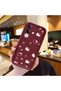 Vivo Y29 4g Compatible Burgundy Color Cute Cat Cherry and Bow Pattern Silicone Case - 2