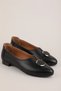 Genuine Leather Women's Daily Ballerina Shoes Esl.319 Black - 3