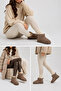 Women's Suede Fur Lined Short Boots Daily Comfortable Warm Soled Winter Shoes - 5