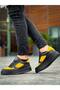 Zrk-X8 High Quality Thick Sole Black Yellow Casual Men's Sneaker - 3