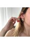 Beaded Crushed Star Earrings - 2