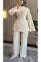 6488 - Stylish Comfortable Russian Linen Cotton Soft Fabric Women's Top and Bottom Set - 7