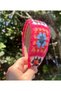 Trend Wide Mesh Lattice Floral Pattern Knitted Crown Hair Band Colorful Bohemian Women's Children's Tiara Fuchsia - 3