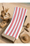 Pink and White Thick Vertical Striped 70X150 Beach Towel - Digital Printed Fade-Resistant Bath Towel - 5