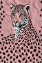 Pink Leopard Portrait and Spot Pattern 70X150 Beach Towel - Cotton Bath Towel - 2