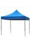 3x3m Pop Up Gazebo Tent Outdoor Canopy, Portable Folding Party Tent with Blue Roof and Side Walls, Heavy Duty Shelter for Garden, Events, Camping, Markets, Weddings, Exhibitions, Family Gatherings and - 3