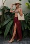 Women's Burgundy Waist-Tie Tulle Pareo Skirt - 4
