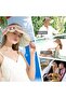 Women's clip-on sun hat foldable wide brim golf UV. - 3