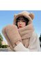 Women's hooded fleece scarf super soft warm winter accessory.