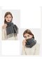 Women's navy scarf 32x180cm cashmere-soft tassel warm. - 4