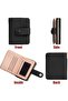 Women's PU RFID wallet chestnut multi-compartment coin clasp. - 5