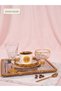 Goldli̇ne 12 Piece Gold Detailed Crystal Coffee Cup & Turkish Delight Cup Set - 5