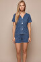 Petrol White Bow Patterned Bow Tied Ribbed Camisole Knitted Shorts Set 26120053 - 2