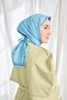 Twill Silk Scarf Geometric Blue - 4