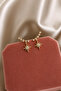 Women's Gold Pole Star Dangle Stone Earrings - 2