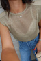 Sparkling Blouse with Padded Shoulders - 3