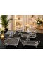 6-Piece Luxury Glass Presentation Set with Silver Feet - Cake, Serving, and Breakfast Set - 3