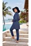 Atlas Elastic Waist Hijab Swimsuit Set of 4 with Bag and Bonnet Indigo - 6