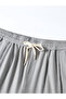 Grey Plain Shorts with Drawstring - 3