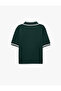 Striped Contrast Short Sleeve Buttoned Polo Collar Knit Sweater - 6