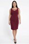 Women's Tulle Detailed Lined Plus Size Crepe Dress - 2