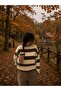 Pu-2026-04 Women's Ecru Crew Neck Thick Knit Crop Sweater