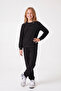 Girl's 3-Piece Plain Crew Neck Double Pocket Tracksuit Set - 2