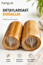 Bamboo 2-Piece Wooden Salt and Pepper Shaker Set |   Natural Wooden Salt and Spice Container |   Kitchen Tabletop Spice Rack - 5