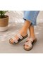 Women's glitter double buckle slippers - 3