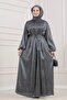 Silvery Evening Dress-Anthracite
