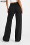 Women's Green Lycra Stretchy Comfortable Pants – High Waist Wide Leg Casual Loose Pants - 6
